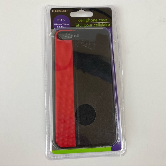 E-Circuit Cell phone Case Fits iPhone 7 Plus & 8 Plus Red Black - Picture 1 of 4